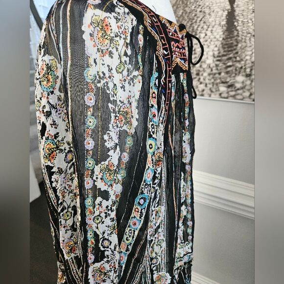 NWOT Free People Dance Magic Tunic Dress in black Size M chiffon embroidered - Picture 11 of 14
